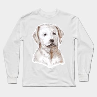 Labrador Puppy Watercolor painting Long Sleeve T-Shirt